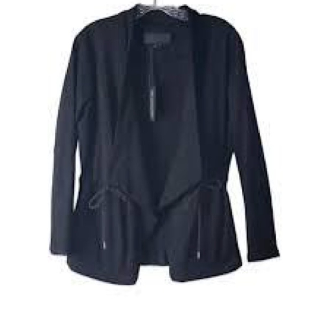 Blank NYC Black Waterfall Moto Faux Suede Tie Waist Jacket Size XS